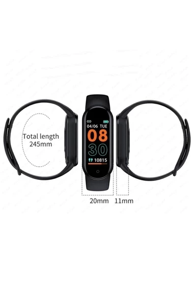 Pazariz M5 Akıllı Bileklik Yeni Nesil Spor Modlu Full Fonksiyon Akıllı Saat Siyah - 2