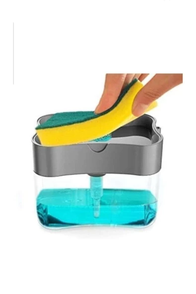 Pazariz Pompalı Sünger Hazneli Sıvı Deterjanlık 380 Ml - 2