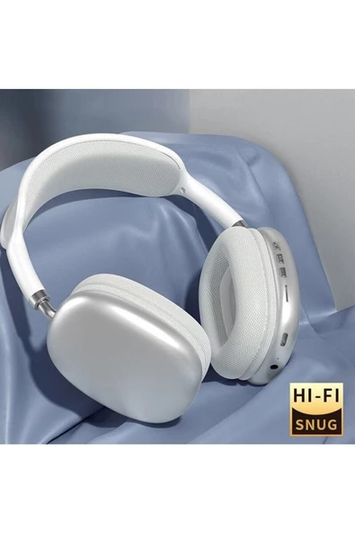 Pazariz P9 Air Kablosuz Bluetooth 5.0 Wirelles Mikrofonlu Kulaklık Stereo Beyaz - 3