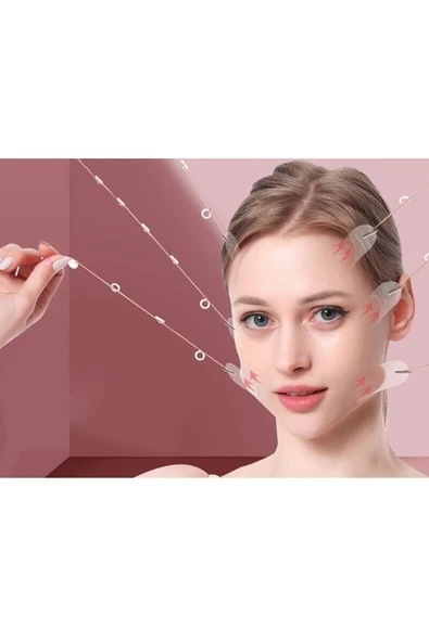 Pazariz 40 Adet Ipli Yüz-kaş-göz-boyun Germe Bantı Ipli Vücut Gerdirme Bantları Kaz Ayağı Lifting ürün görseli 1