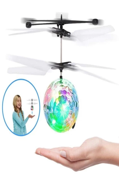 Pazariz Sihirli Elektrikli Uçan Top Çocuklar Led Işık Oyuncak Drone Kızılötesi Sensör Helikopter - 2