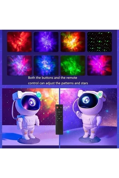 Pazariz Astronot Projector Gece Lambası Nebula Ve Samanyolu Projeksiyon Gece Lambası