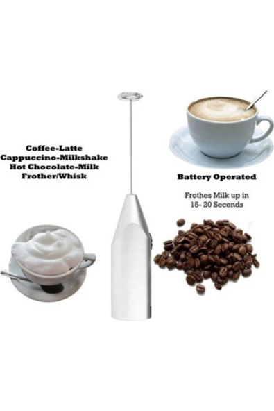 Pazariz Fırsat Ayı Cappucino Mixer Çok Amaçlı Pilli Mini Mixer Kahve Süt Köpürtücü Karıştırıcı