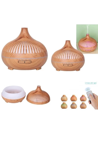 Pazariz Aroma Difüzörü Buhar Ultrasonik 7 Renk Led Işıklı Aromatik Oda Kokusu Hava Nemlendirici 550 - 2