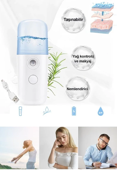 Pazariz Nano Mist Sprey Yüz Nemlendirici Ve Gözenek Açıcı Soğuk Buhar - 3