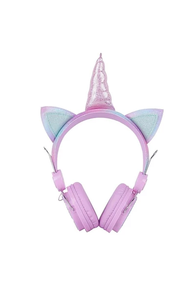 Pazariz Yeni Nesil Kablosuz Sevimli Unicorn Kız Çocuk Kulaklığı Wirelles Bluetooth Pembe - 2