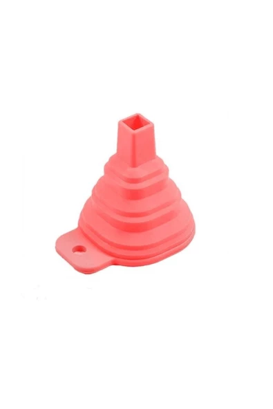 Pazariz Mini Silikon Katlanır Huni Kırmızı Huni - 2