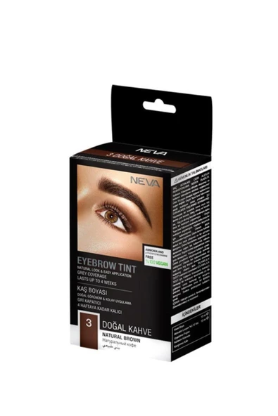 Pazariz Neva Eyebrow Tint Kaş Boyası Seti 3.0 Doğal Kahve %100 Vegan