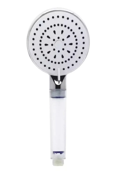 Pazariz 4 Fonksiyonlu Filtreli Duş Başlığı Kireç Önleyici Filtre Beyaz Krom - Resim 2