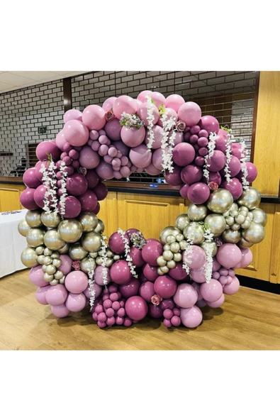 Pazariz Krom Beyaz Altın Yaban Çileği Ve Toz Pembe Balon Zinciri 100 Adet ürün görseli