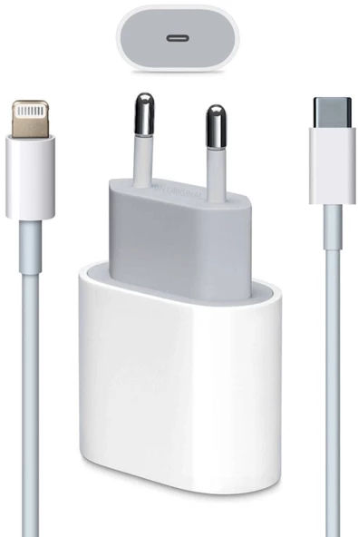 Pazariz Macbook Ipad Iphone 11 / 12 - Pro Max Mini Uyumlu 20w Adaptör Kablo Usb-c Pd Hızlı Şarj Alet