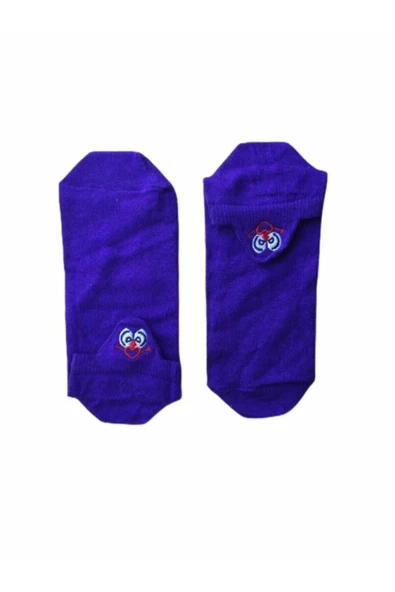 Pazariz Emojili Babet Çorap Saks Mavi 2 Li
