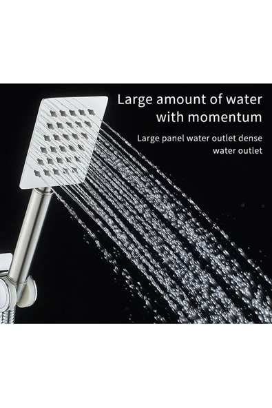 Pazariz Pazarız Paslanmaz Çelik Kırılmaz Duş Başlığı Kare Su Tasarruflu El Duşu ürün görseli