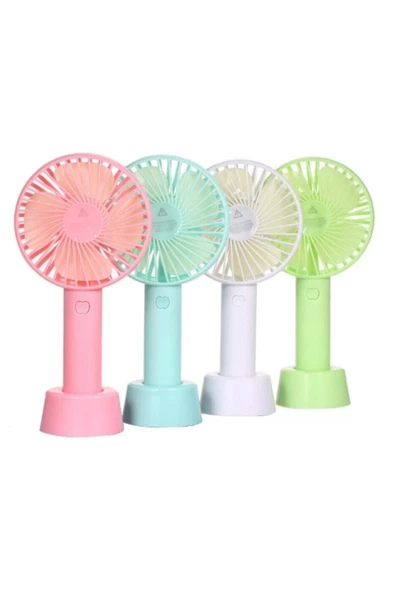 Pazariz Şarjlı Fan Mini Taşınabilir El Ve Masa Üstü 3 Kademeli Standlı Vantilatör Fan - 2