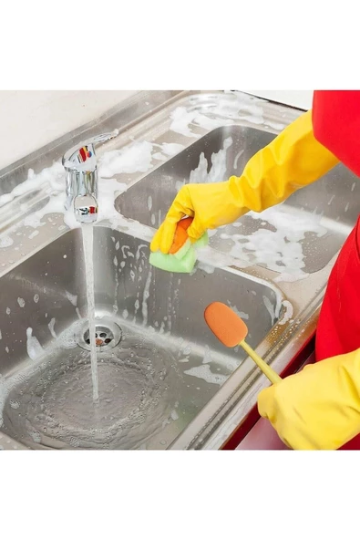 Pazariz 3 In 1 Çok Fonksiyonlu Havuç Şekilli Uzun Sap Şişe Fincan Biberon Temizleme Fırçası - 2