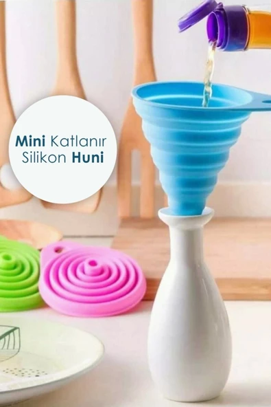 Pazariz Pratik Mini Silikon Katlanır Huni | Akordeon Huni | Katlanır - 1 Adet