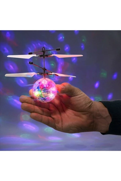 Pazariz Sihirli Elektrikli Uçan Top Çocuklar Led Işık Oyuncak Drone Kızılötesi Sensör Helikopter - 3