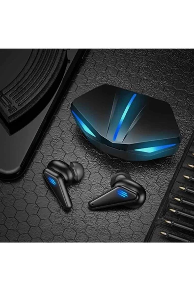 Pazariz Işıklı Kulakiçi Kablosuz Bluetooth Kulaklık Oyuncu Kulaklığı Çift Mikrofonlu K55 - 3