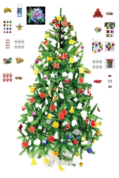Pazariz Pazarız Yılbaşı Seti 60 cm Çam Ağacı 21 Ad Süsleri Mini Paket - 1