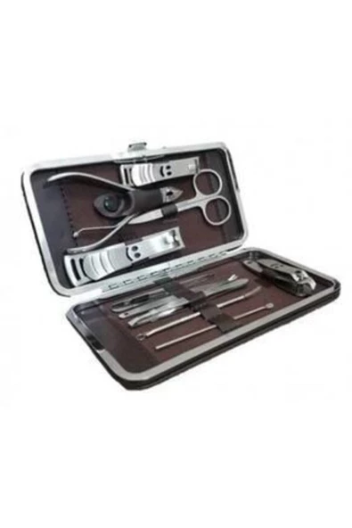 Pazariz Manikür Pedikür Seti 12 Parça Çantalı Çelik Tırnak Bakım - 2