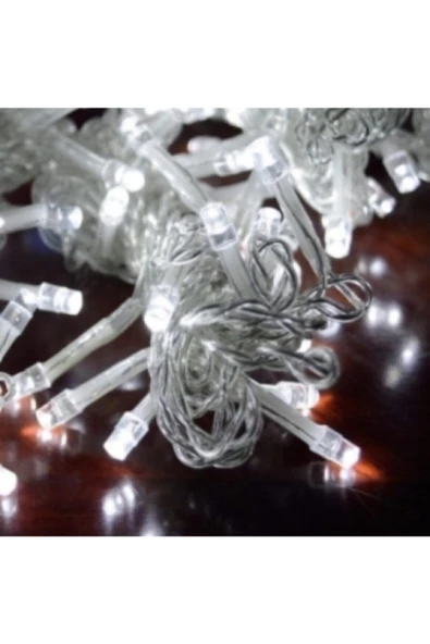 Pazariz 10 Metre 100 Ledli Dekoratif Beyaz Peri Led Yılbaşı Ağaç Süsü ( 220v ) - Resim 2