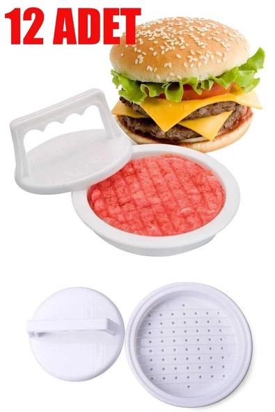 Pazariz Hamburger Press Ve Köfte Kalıbı 12 Adet Hamburger Köfte Şekillendirici Hamburger Yapma Apara ürün görseli 1
