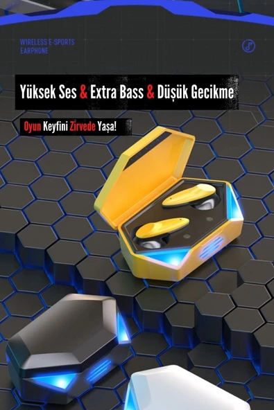 Pazariz Bluetooth Oyucu Kulaklığı G20 Son Sürüm Düşük Gecikmeli Siyah Gaming Kulaklık - 2
