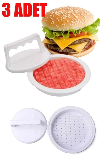 Pazariz Hamburger Press Ve Köfte Kalıbı 3 Adet Hamburger Köfte Şekillendirici Hamburger Yapma Aparat ürün görseli 1