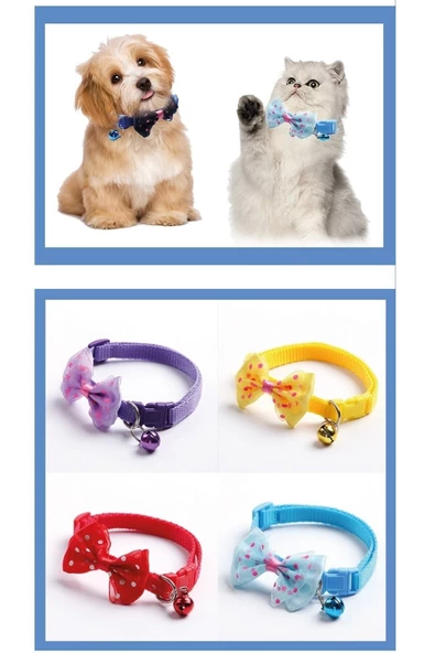 Pazariz Papyonlu Kedi Ve Küçük Irk Köpek Boyun Tasması Çıngıraklı Yeşil