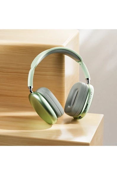 Pazariz P9 Air Kablosuz Bluetooth 5.0 Wirelles Mikrofonlu Kulaklık Stereo Yeşil - 2