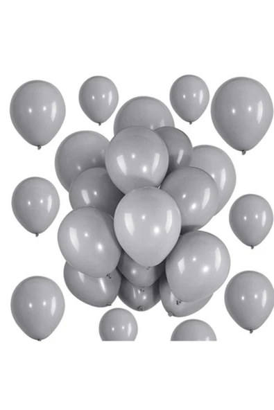 Pazariz 10 Adet Gri Pastel Balon