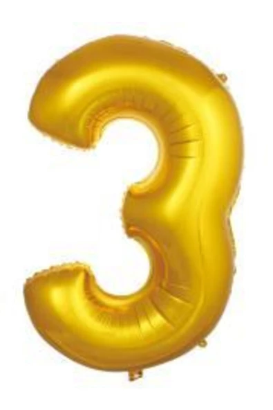 Pazariz 16 Inç 35 Cm Altın Rakam Folyo Balon 3 ürün görseli