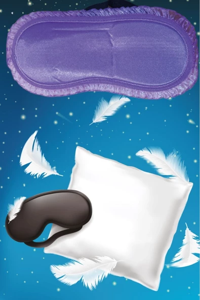Pazariz Pembecin Uyku Göz Bandı Maskesi Işık Önleyici Gözlük Maske Bant Eye Mask Mor (1adet) - 2