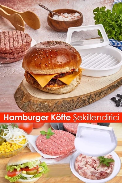Pazariz Hamburger Press Ve Köfte Kalıbı 12 Adet Hamburger Köfte Şekillendirici Hamburger Yapma Apara - 3