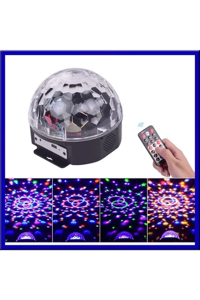 Pazariz Crystral mp3 Led Magıc Ball Disko Topu- Projeksiyonlu Gece Lambası