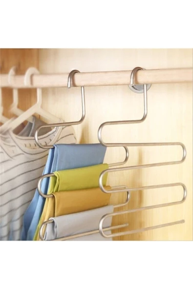 Pazariz Krom 5 Katlı Pantolon Eşarp Askısı ( 10 Adet ) ürün görseli