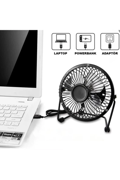 Pazariz Masa Üstü Usb Fan Soğutucu Vantilatör Klima Metal Serinletici Fan - Resim 2