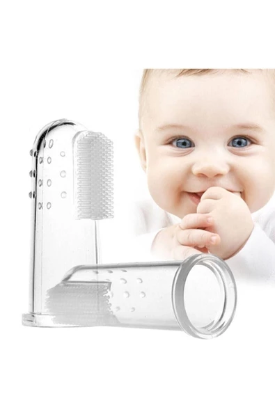 Pazariz Silikon Bebek Diş Kaşıyıcı Parmak Dış Fırçası Kutulu Yumuşak Bebek Diş Fırçası - 3