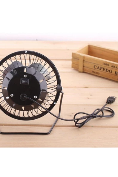 Pazariz Soğutucu Serinletici Pervaneli Masaüstü Küçük Ayaklı Vantilatör Klima Usb Fan Metal Fan - Resim 2