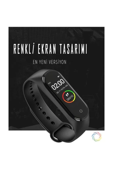 Pazariz M4 Bluetooth Akıllı Bileklik Renkli Ekran Nabız Ölçer Adım Sayar Uyumlu - Resim 2