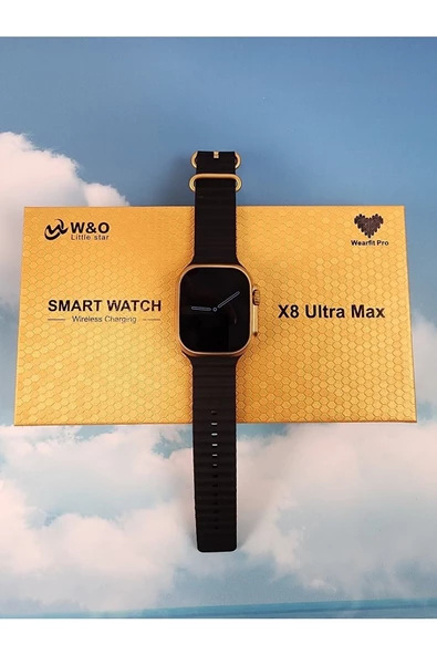 Pazariz X8 Ultra Akıllı Saat Pusula Vücut Sıcaklık NFC Gold Kordon Hediye 2023 Versiyon Watch 8 - 2