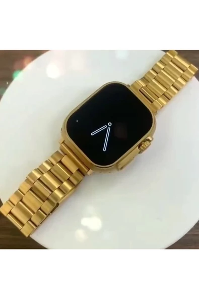 Pazariz X8 Ultra Akıllı Saat Pusula Vücut Sıcaklık NFC Gold Kordon Hediye 2023 Versiyon Watch 8 - Resim 3