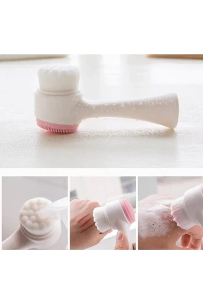 Pazariz Çift Taraflı Yüz Cilt Gözenek Temizleme  Peeling Fırça - 3