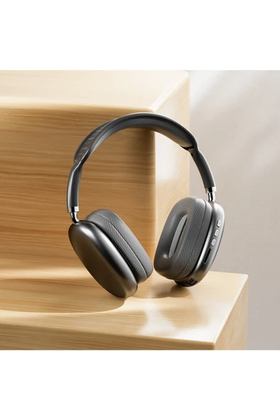 Pazariz P9 Air Kablosuz Bluetooth 5.0 Wirelles Mikrofonlu Kulaklık Stereo Siyah - 3