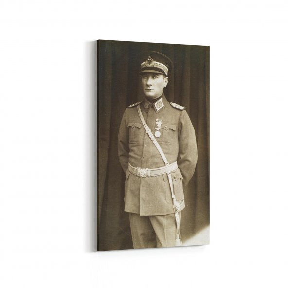 Olla 12408 Mustafa Kemal Atatürk Dikey Dar Kanvas Tablo
