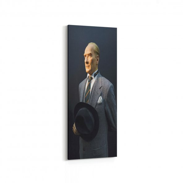 Olla 12421 Mustafa Kemal Atatürk Dikey İnce Kanvas Tablo