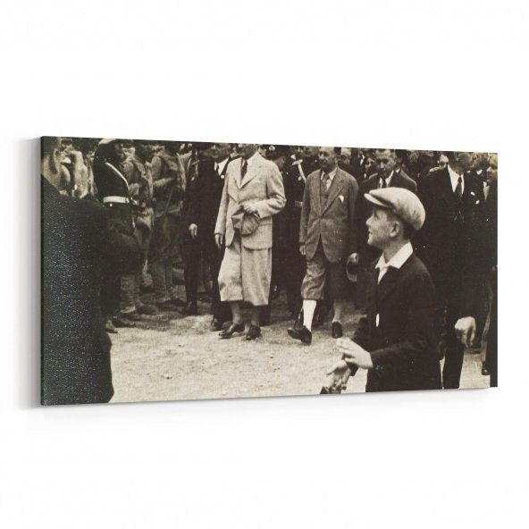 Olla 12410 Mustafa Kemal Atatürk Yatay Dar Kanvas Tablo