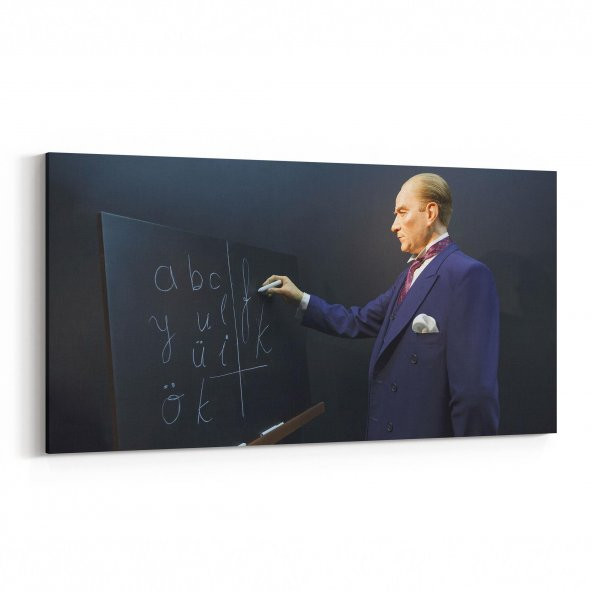 Olla 12420 Mustafa Kemal Atatürk Yatay Dar Kanvas Tablo