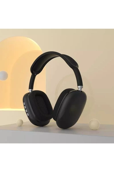 Pazariz P9 Air Kablosuz Bluetooth 5.0 Wirelles Mikrofonlu Kulaklık Stereo Siyah