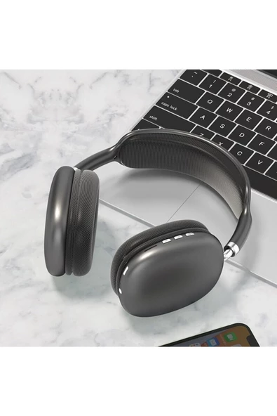 Pazariz P9 Air Kablosuz Bluetooth 5.0 Wirelles Mikrofonlu Kulaklık Stereo Siyah - 2